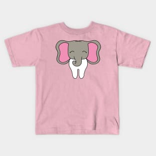 Cute Molar with Elephant head illustration - for Dentists, Hygienists, Dental Assistants, Dental Students and anyone who loves teeth by Happimola Kids T-Shirt